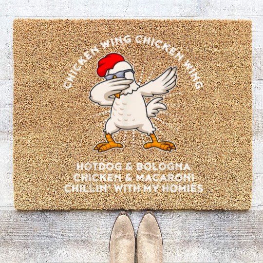 Funny Chicken Wing Chicken Wing Hot Dog Coir Doormats
