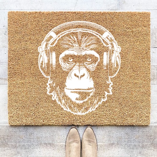 Ape Face Apes Apelike Jungle Primate Coir Doormats