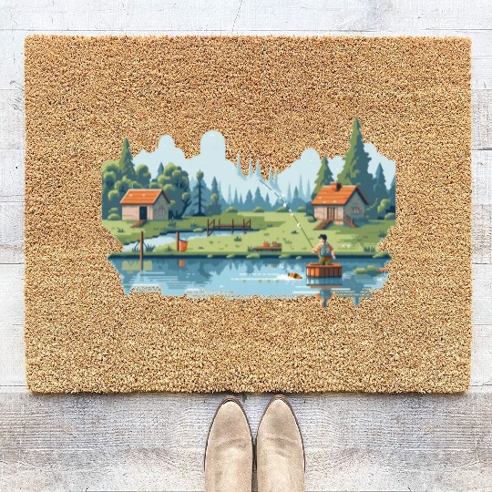 Fisherman Nature 8-bit style Coir Doormats