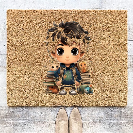 Back to School Pre-K Kindergarten Student Chibi Coir Doormats