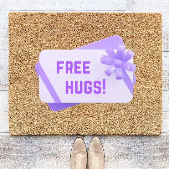 Free Free Hugs Gift Card funny Coir Doormats