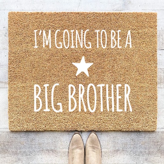 Im Going To Be A Big Brother summer humor red Coir Doormats