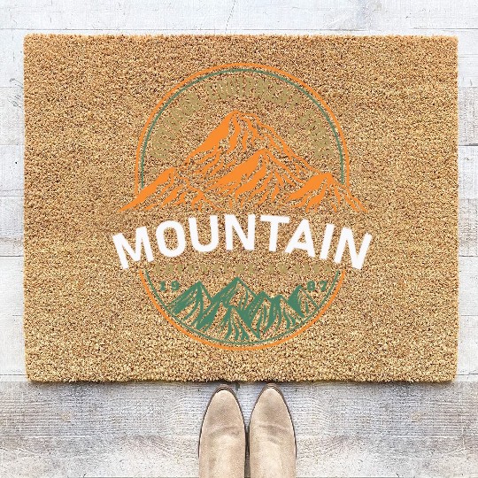 The mountains call hiking rock climbing Coir Doormats