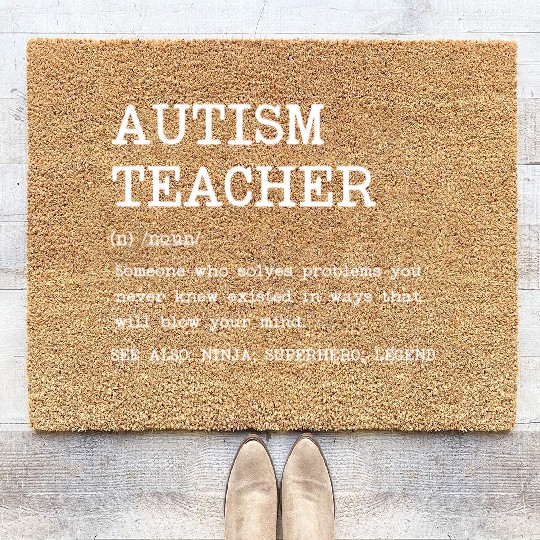 Autism Teacher Definition Design Copy Copy Coir Doormats