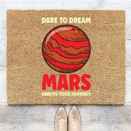 Mars Explore Astronaut Astronomy Solar System Coir Doormats