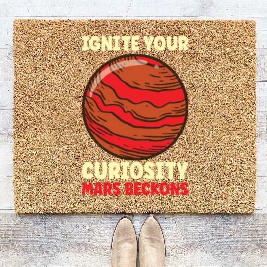 Mars Explore Astronaut Astronomy Solar System Coir Doormats