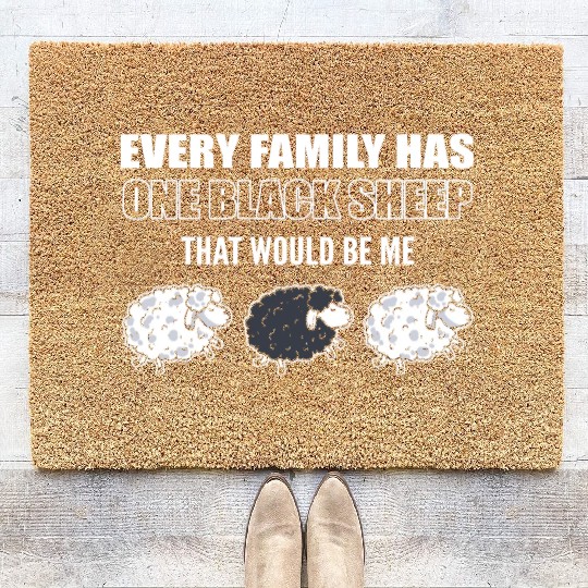 Family Black Sheep Shepherd Coir Doormats