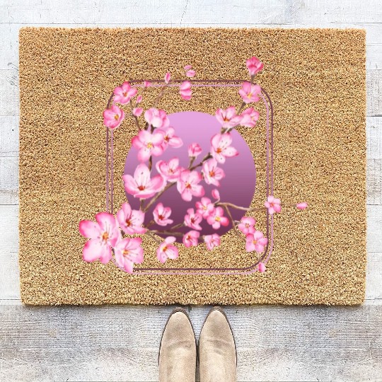 Cherry Blossom Coir Doormats, Pink Sakura Kawaii