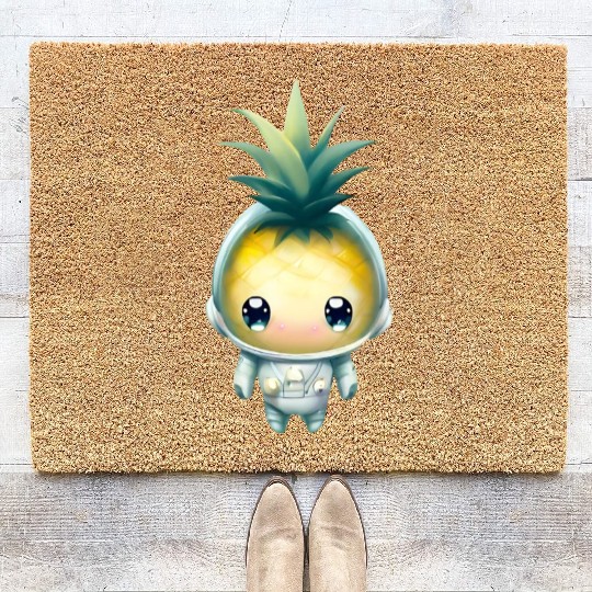 Kawaii astronauts pineapple Coir Doormats