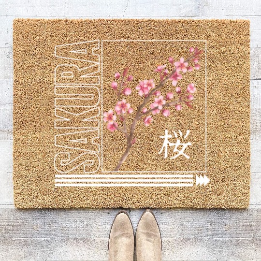 Cherry Blossom Coir Doormats, Sakura Kawaii Pop Culture