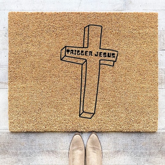 Trigger Jesus Affirmation By Abby Anime(c) Coir Doormats