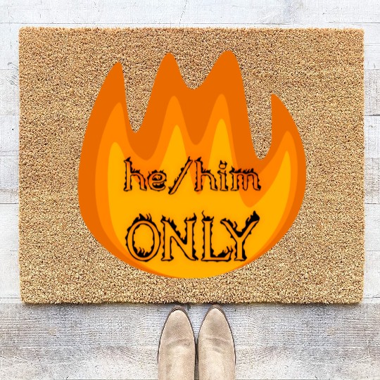 on fire: he/him only Coir Doormats