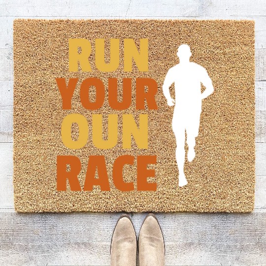 Run your own race, Race walking Coir Doormats