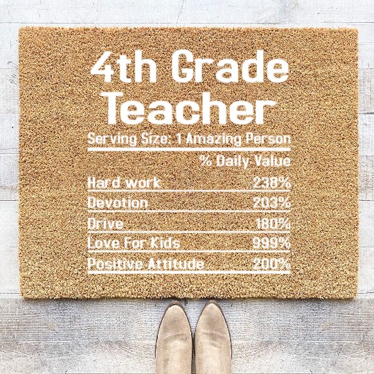 4th Grade Teacher Coir Doormats