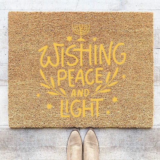Wishing Peace And Light This Hanukkah Coir Doormats