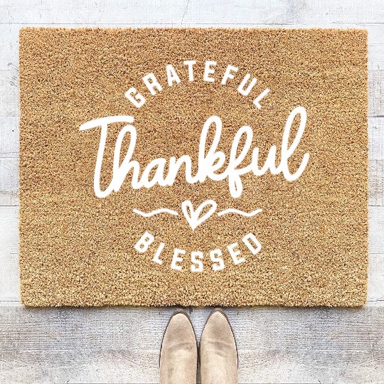 Embrace Abundant Gratitude - Grateful, Thankful Coir Doormats