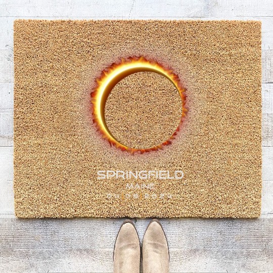 2024 Springfield Maine Eclipse Memento Souvenir Coir Doormats