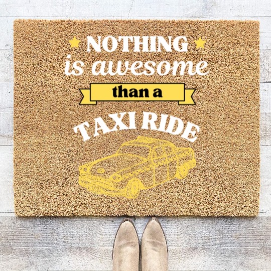 Taxi Ride Old Car Lover Coir Doormats