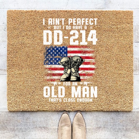 US Army DD-214 American Flag Coir Doormats