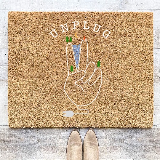 Unplug - nature, forest and mountains Coir Doormats