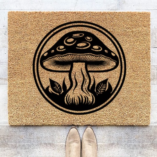 Mushroom Picker Fungi Forest Coir Doormats