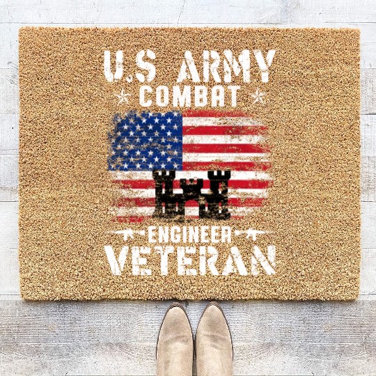 US Army Combat Engineer Veteran Coir Doormats
