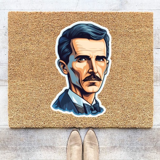 Nikola Tesla Physics Geek Nerd Coir Doormats