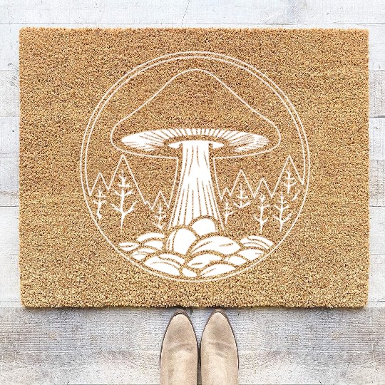 Mushroom Picker Fungi Forest Coir Doormats