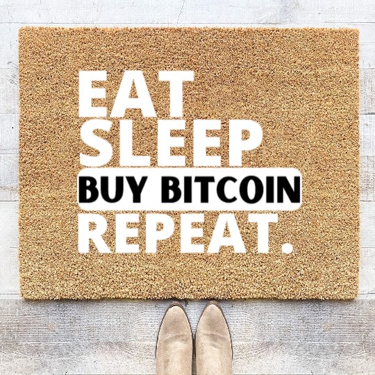 eat, sleep, buy BITCOIN, repeat Coir Doormats
