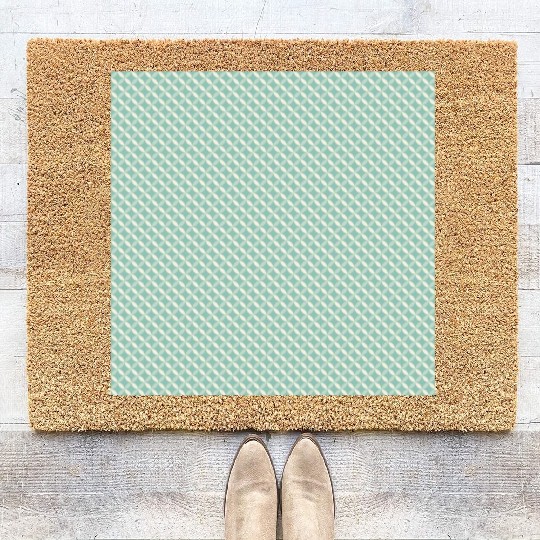 Retro Teal Circles Pattern Coir Doormats
