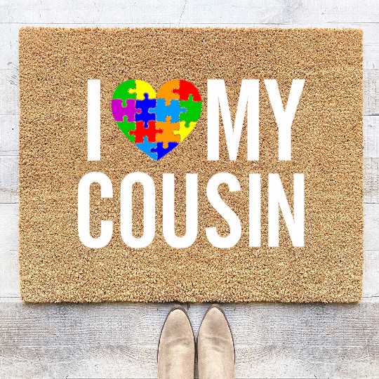 I Love My Cousin Coir Doormats