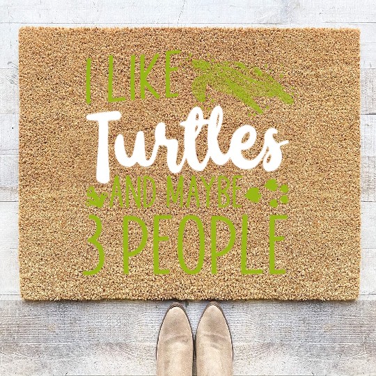Sea Turtle Tortoise I Like Turtles Coir Doormats