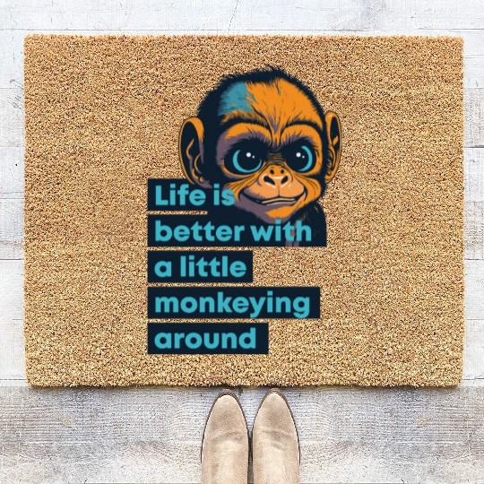 Ape, life is better with a little monkeying around Coir Doormats