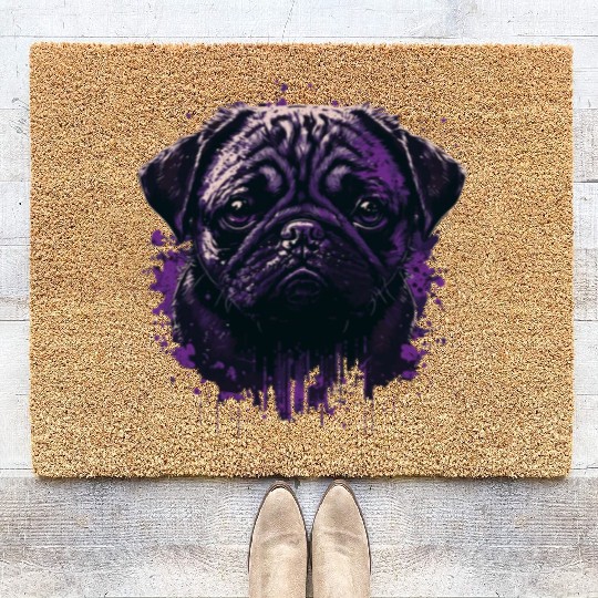 scary Pug Coir Doormats