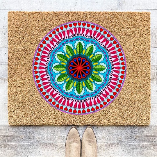 Colorful Mandala Pattern Modern 9 Coir Doormats
