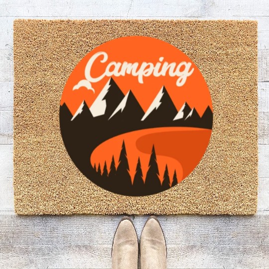 Happy Camper Camping Coir Doormats