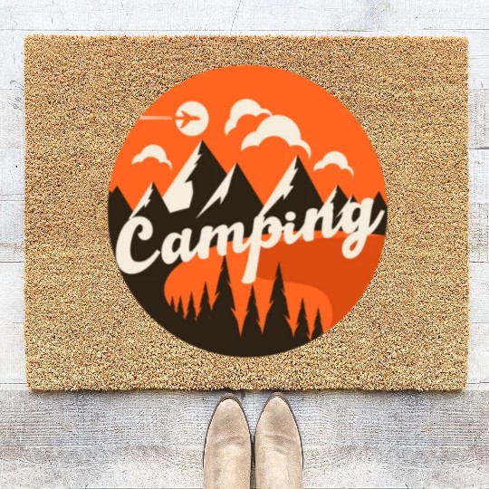 Happy Camper Camping Coir Doormats