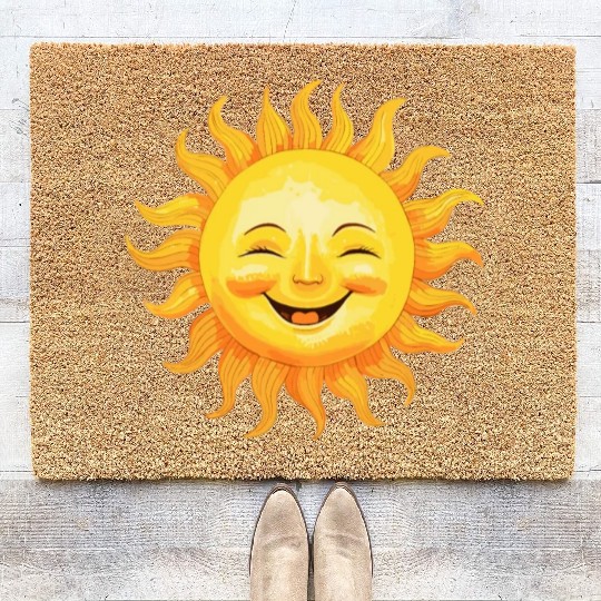 Sun Smiling - Joyful Sunshine Coir Doormats