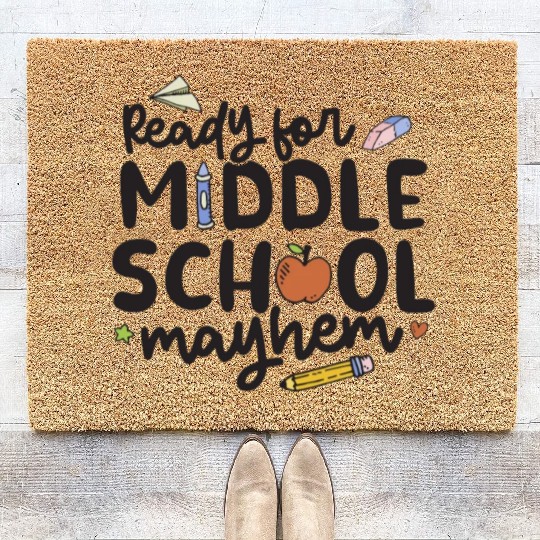 Middle School Mayhem - Funny Back to School Coir Doormats