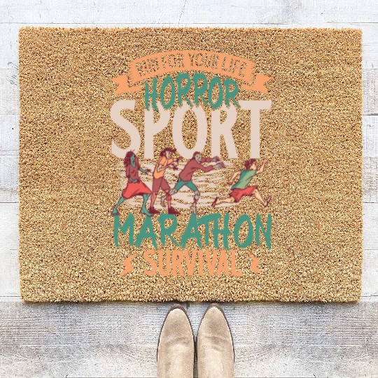 Horror Zombie Runner Half Marathon Running Jogging Coir Doormats