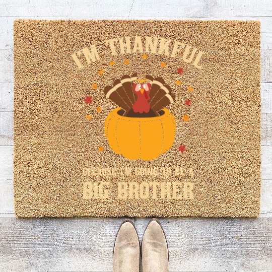 Thanksgiving Big Brother Turkey Pregnant Coir Doormats