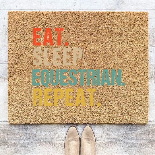 Funny Eat Sleep Equestrian Repeat Coir Doormats