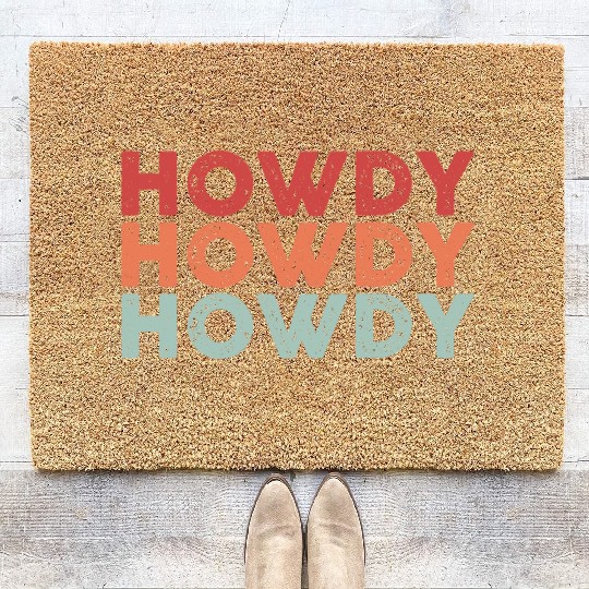 Funny Horse Racing Gift Howdy Coir Doormats