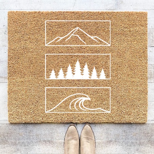 Stacked Nature White Version Coir Doormats