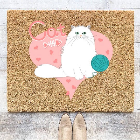 Love Persian Cat Coir Doormats