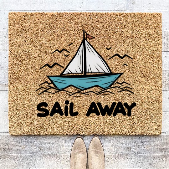 Papiership Paper Boat for a Sailor and Captain Coir Doormats