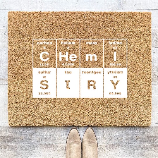 Chemistry Periodic Table Science Teacher Funny Coir Doormats