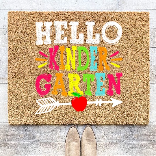Hello Kindergarten Teacher Funny Back To School Coir Doormats