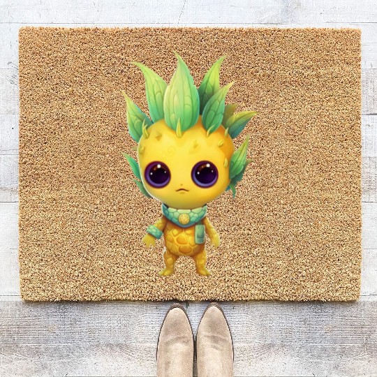 Alien Pineapple Fusion: Punk Hairstyle Coir Doormats