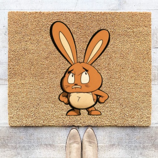 angry bunny Coir Doormats